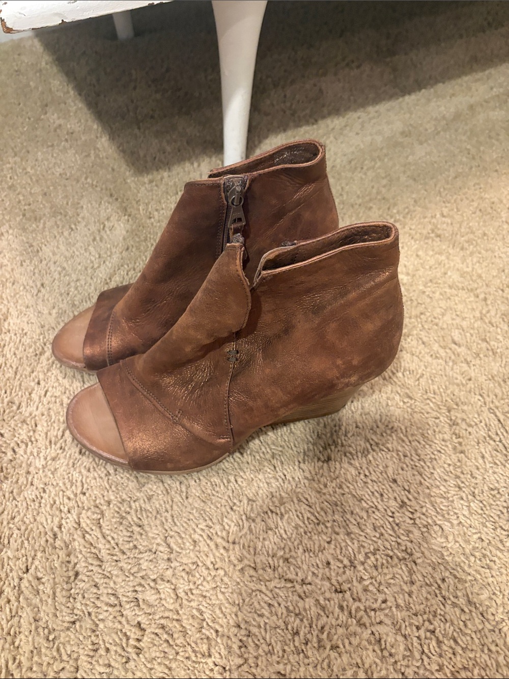Miz Mooz Brown Open-Toe Wedge Sandals